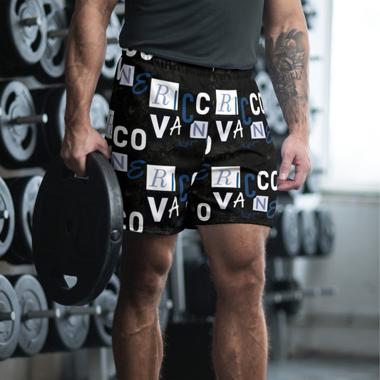 Men's Athletic Long Shorts Blue Scatter