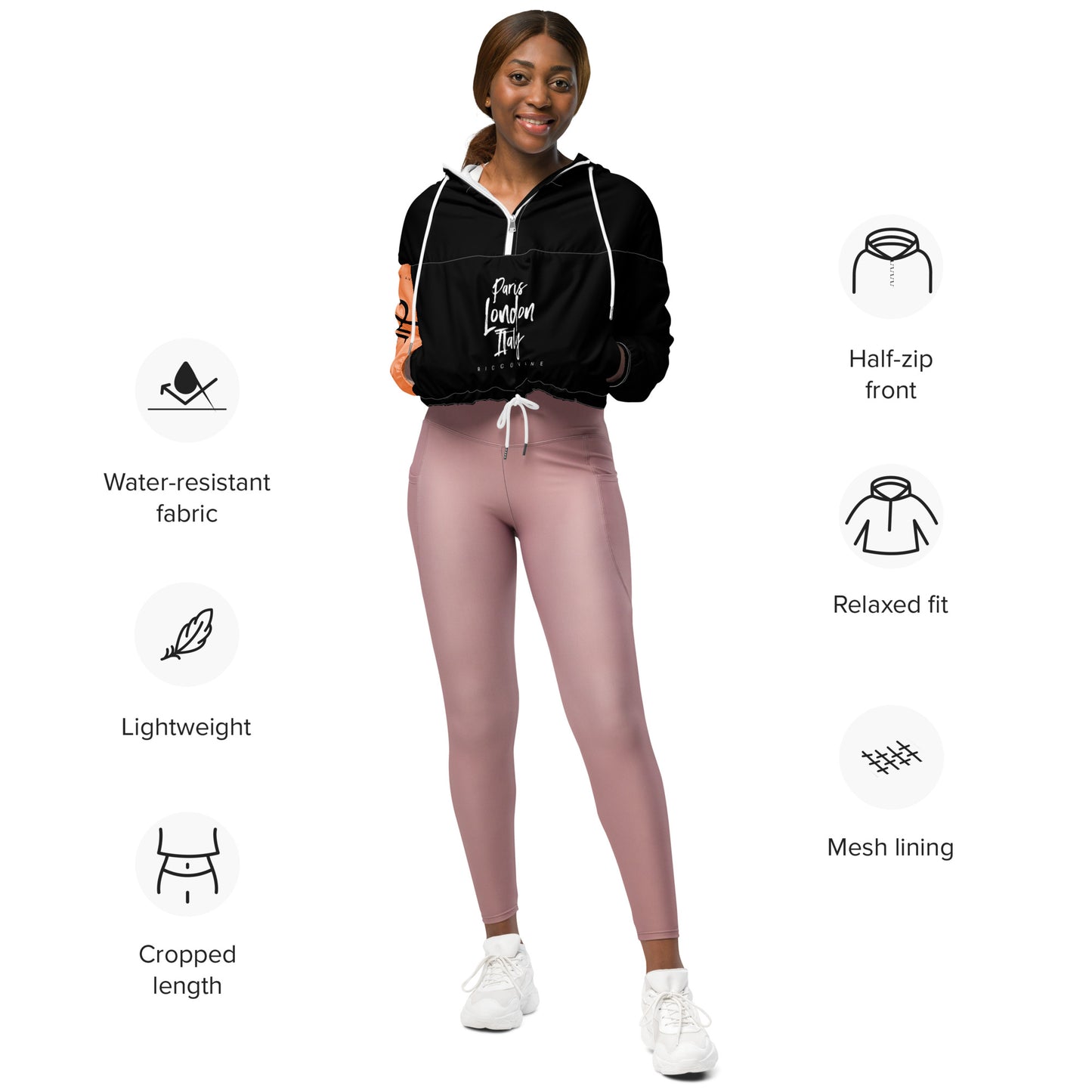 Women’s cropped windbreaker 2023 Paris London ITaly